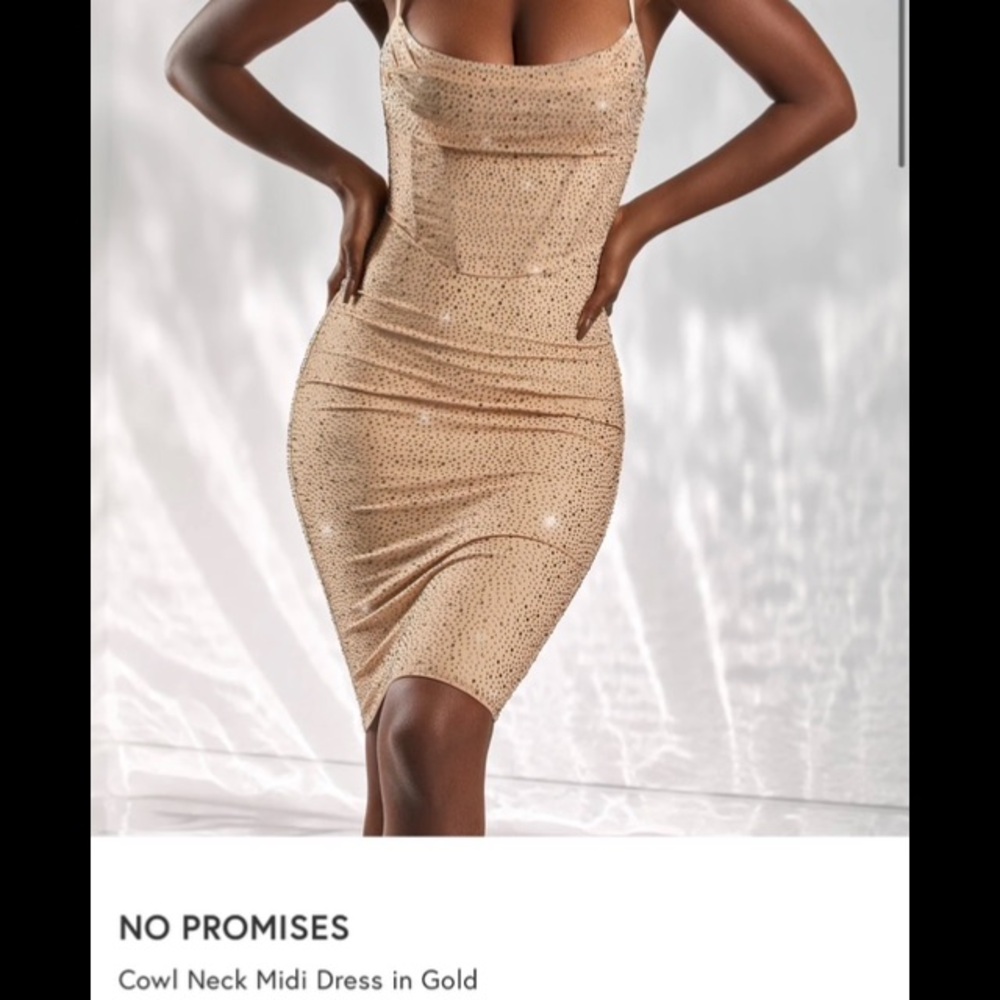Oh Polly nude embellished no promises midi dress. Brand new, size 6